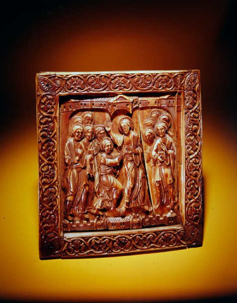 与怀疑托马斯的牌匾，c.1140-60（海象牙象牙） 作者 德国学校