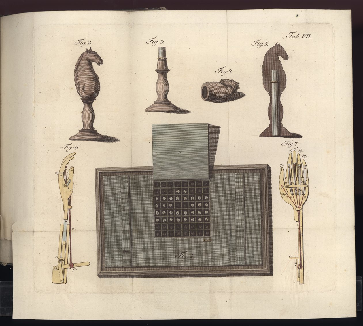 板块VII，来自关于Kempelen勋爵及其复制品的棋手，莱比锡和德累斯顿：约翰。戈特尔。 Breitkopf，1789年 作者 德国学校