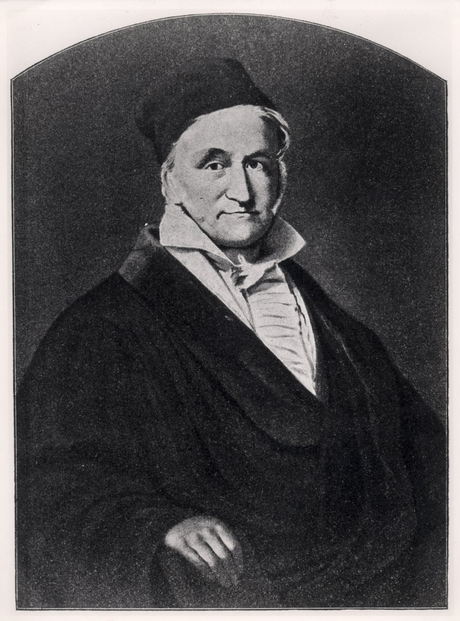 来自Handbuch der Vermessungskunde的Carl Friedrich Gauss（1777-1855）的肖像，由Metzler于1895年在斯图加特出版 作者 德国学校