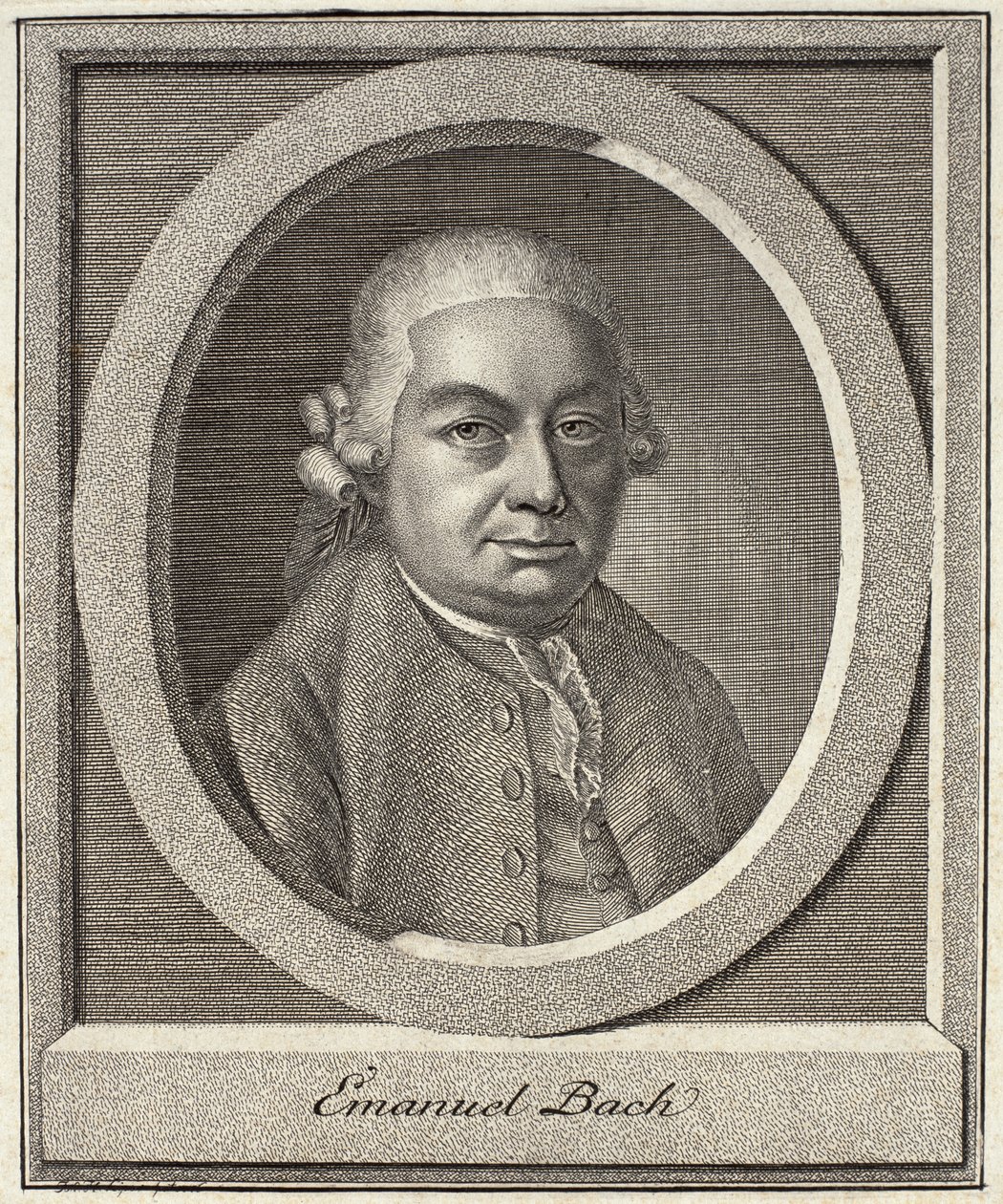 Carl Philipp Emanuel Bach的肖像（1714-88） 作者 德国学校