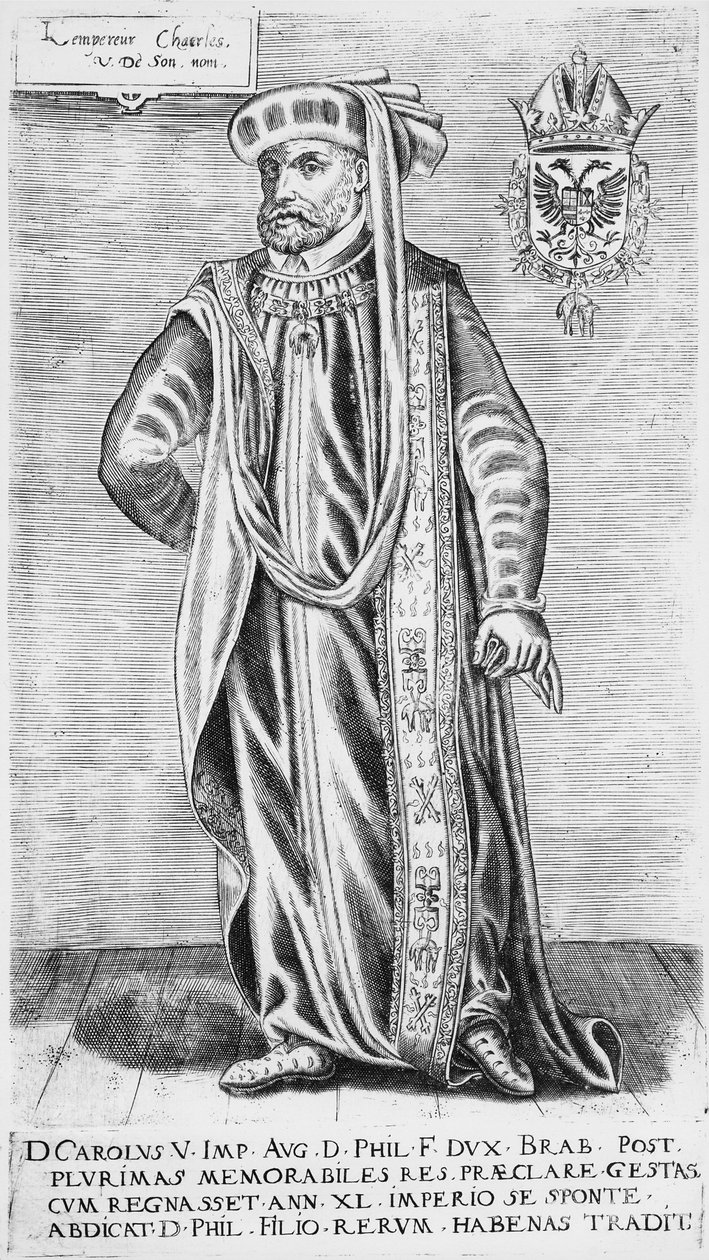 查理五世（1500-1558），神圣罗马帝国皇帝的肖像 作者 德国学校