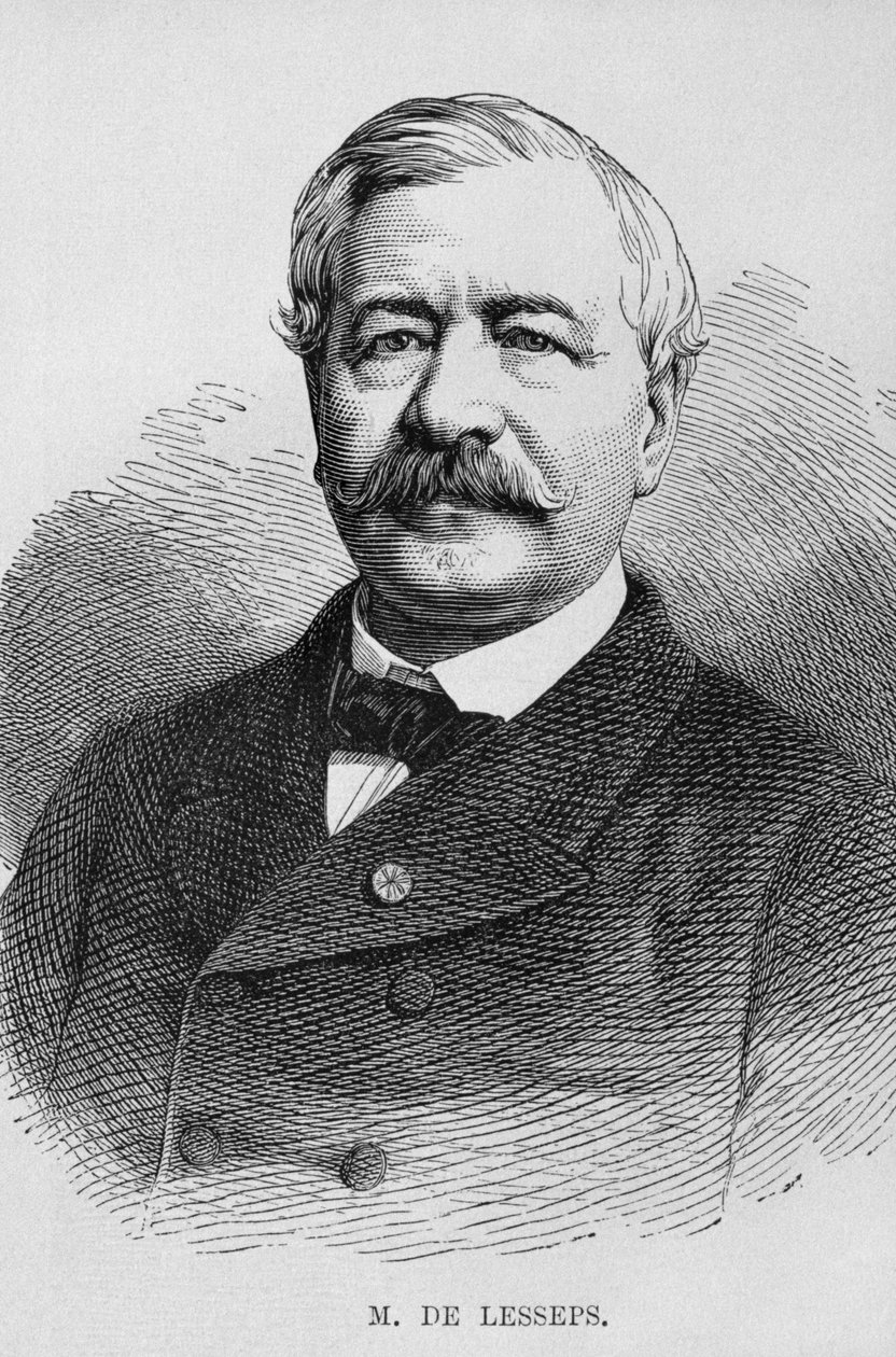 Ferdinand Marie de Lesseps（1805-94）的肖像，来自Georg Moritz Ebers的Legypte（1837-98），1881年（bw雕刻） 作者 德国学校