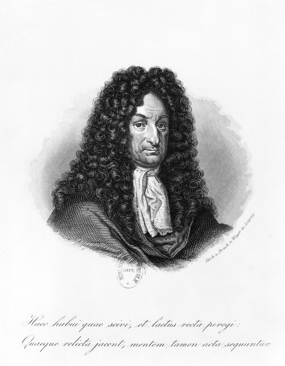 Gottfried Wilhelm（1646-1716）Baron de Leibniz的肖像 作者 德国学校