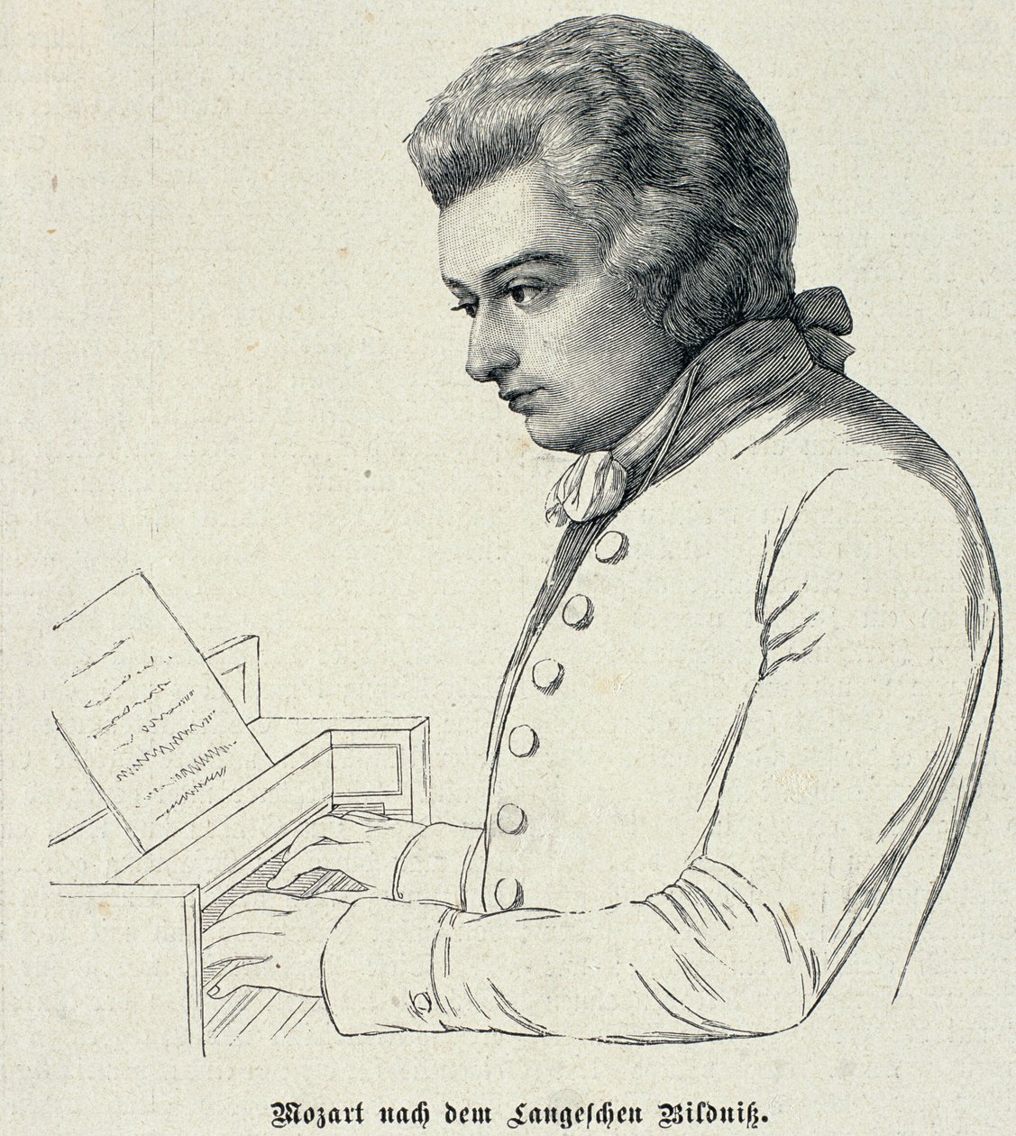 Wolfgang Amadeus Mozart的肖像（1756-91） 作者 德国学校