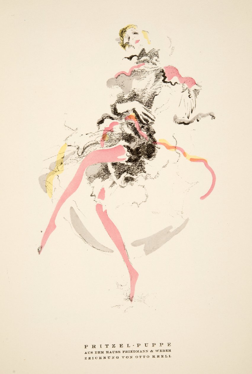 Pritzel  - 来自弗里德曼和韦伯之家的Puppe，来自Styl，pub.1922（pochoir print） 作者 德国学校