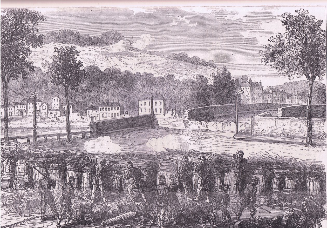 Prussian redoubt commanding the bridge of Sevres, Cassells History of the War between France and Germany published by Cassell and Company Limited, c.1890 (litho) 作者 德国学校