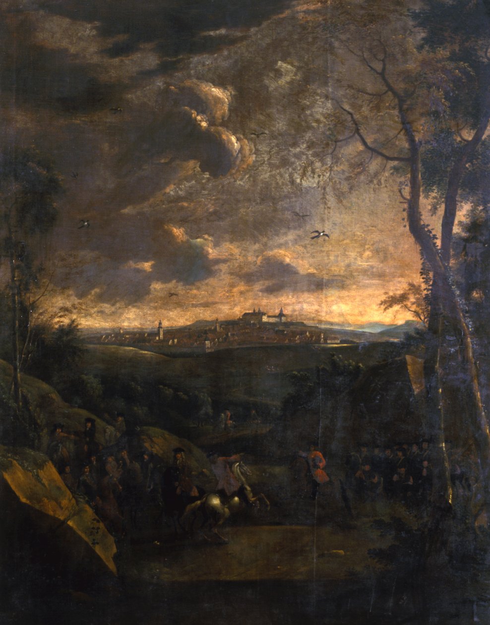 车手在Gotha和Friedenstein城堡的看法前，1751-1800 作者 德国学校