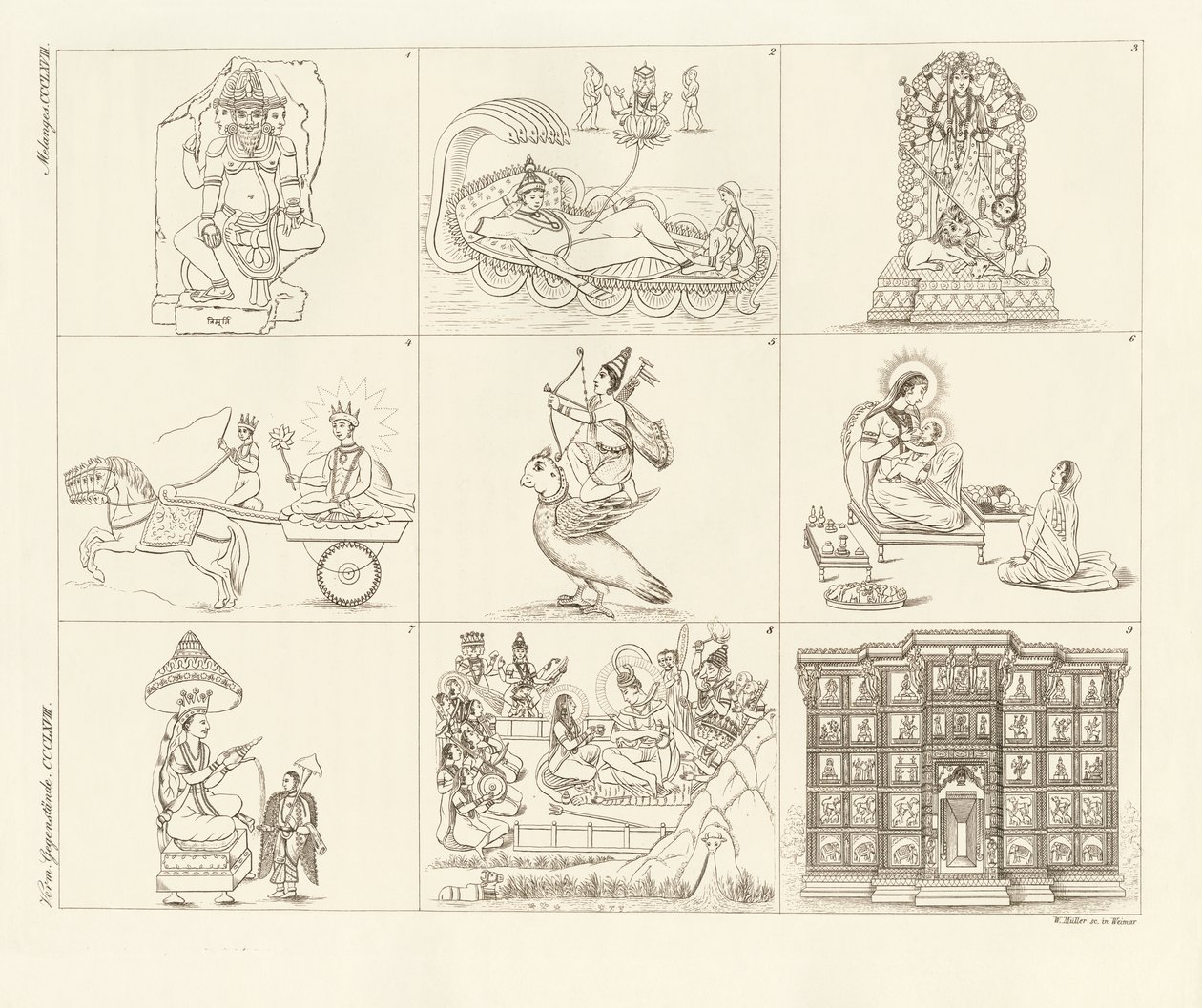 印度神话中的一些描述（彩绘版画 作者 德国学校