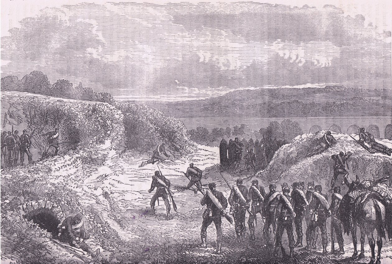 Sortie from Paris，Cassells 法德战争史，Cassell and Company Limited 出版，约 1890 年（石版画） 作者 德国学校