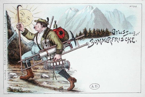 夏季度假明信片，19世纪末或20世纪初（彩色平印）。 作者 德国学校