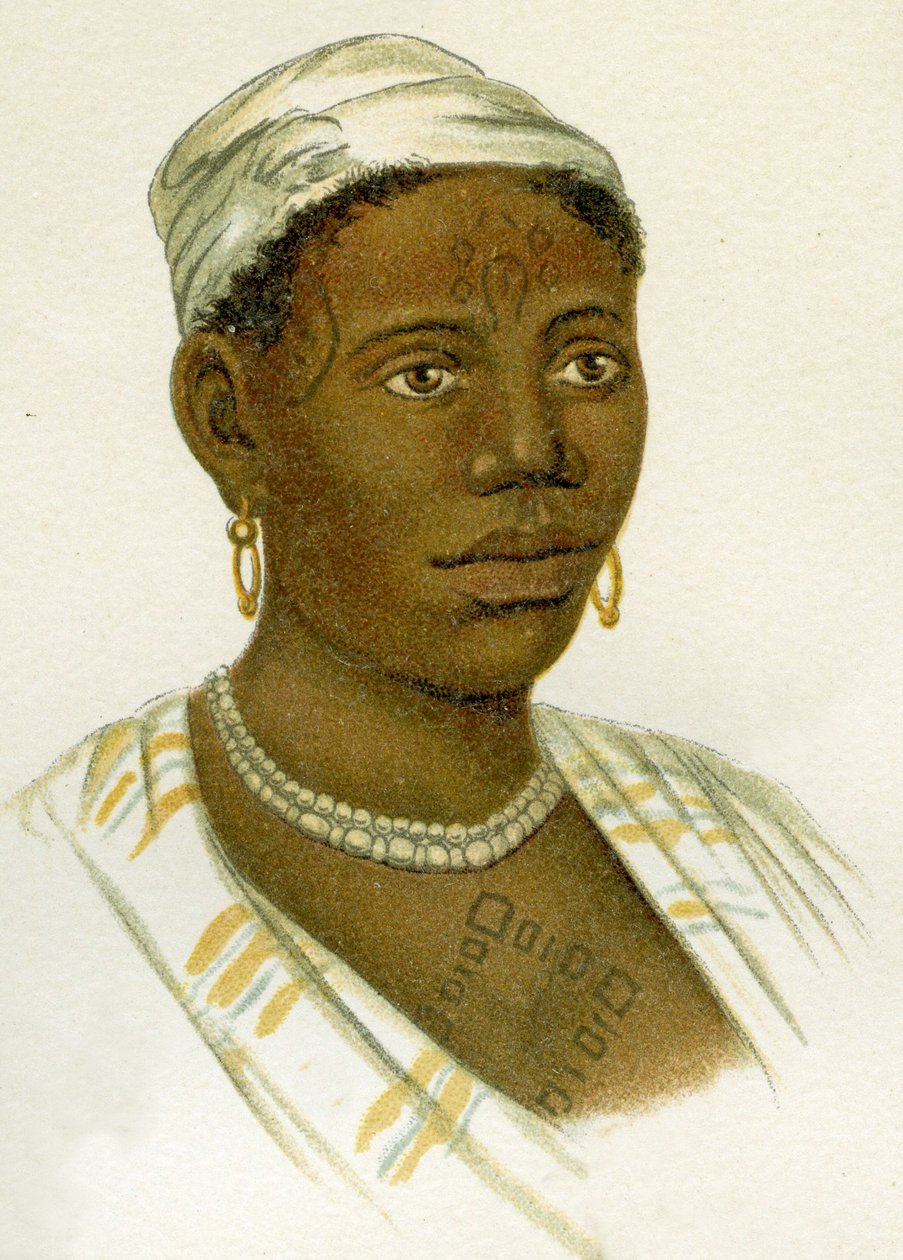 纹身的非洲女人，1894年 作者 德国学校