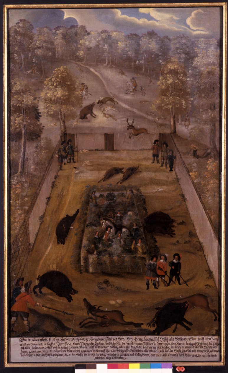 野猪狩猎，c.1619 作者 德国学校
