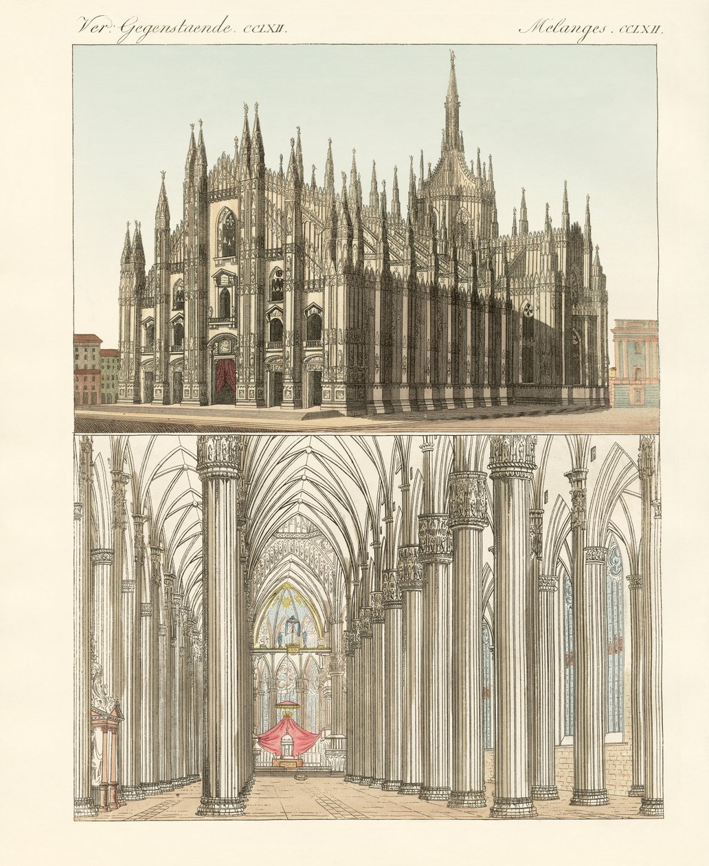 The Cathedral of Milan (coloured engraving) 作者 德国学校