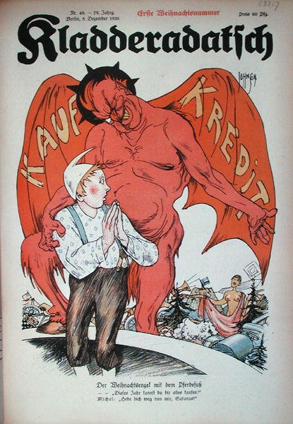 信用的恶魔》，来自《Kladadatsch》杂志的漫画，柏林 作者 德国学校