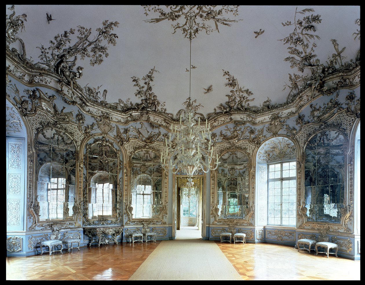 镜子大厅，由Francois Cuvillies（1695-1768）设计，由Johann Baptist Zimmermann（1680-1758），1734-37（见54724）的灰泥作品 作者 德国学校