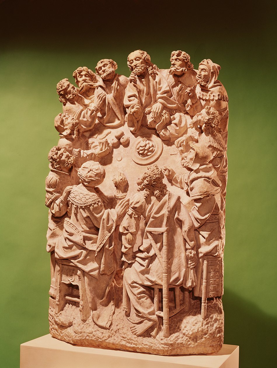 最后的晚餐，c.1500-30（石灰石）（详见391865） 作者 德国学校