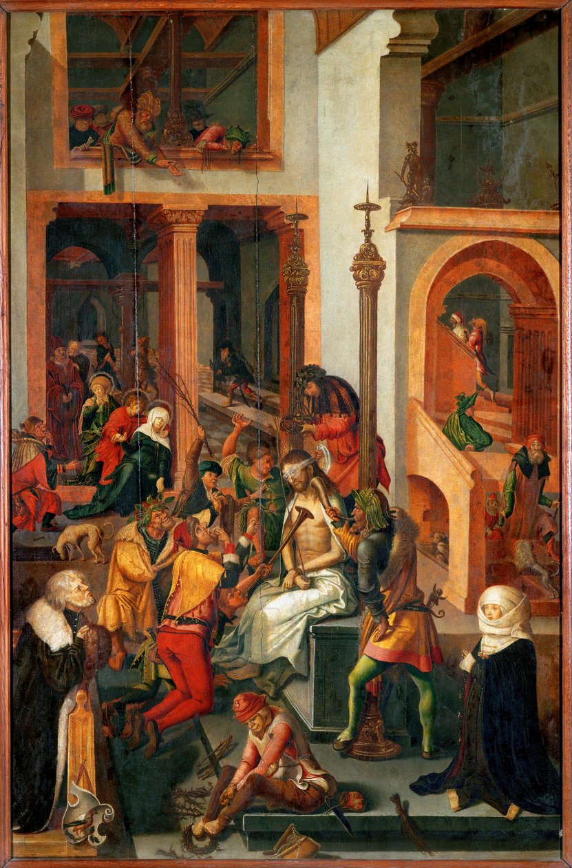 嘲笑基督》（木板上的钢笔画） 作者 德国学校