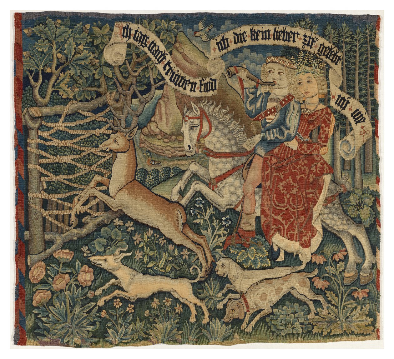 《追求忠诚》，c.1475-1500（挂毯） 作者 德国学校