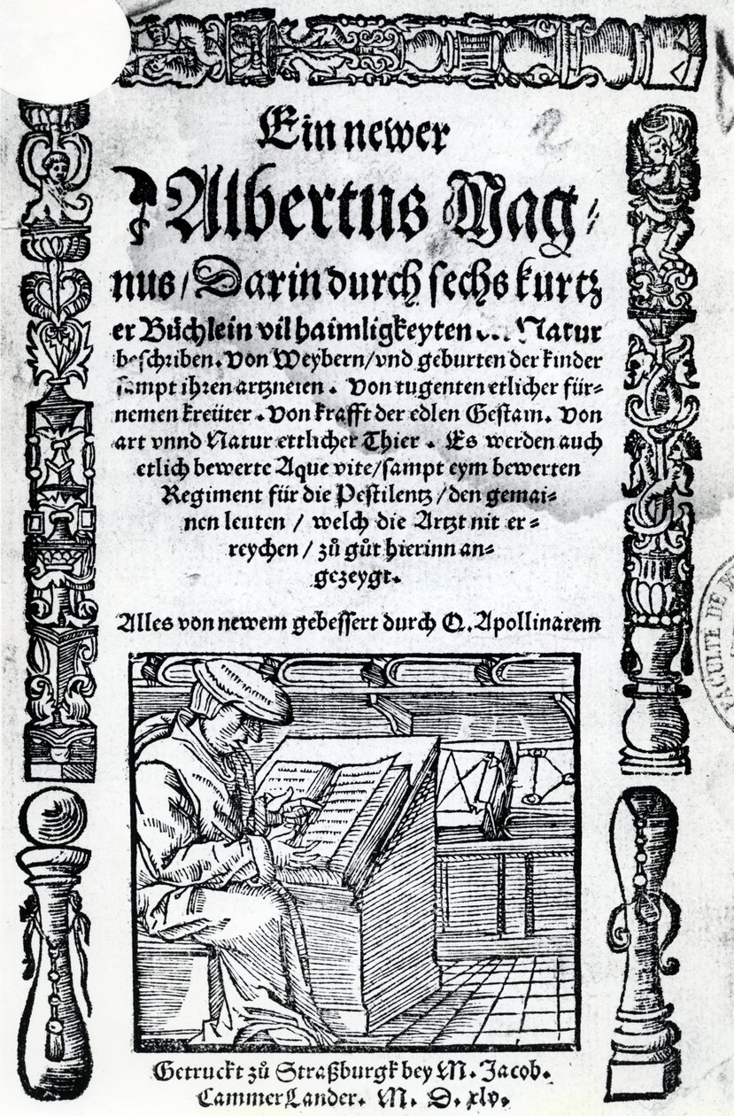 新Albertus Magnus的标题页：六本简短的书籍，描述了许多自然的秘密，出版于1514年（木版画和凸版印刷版） 作者 德国学校