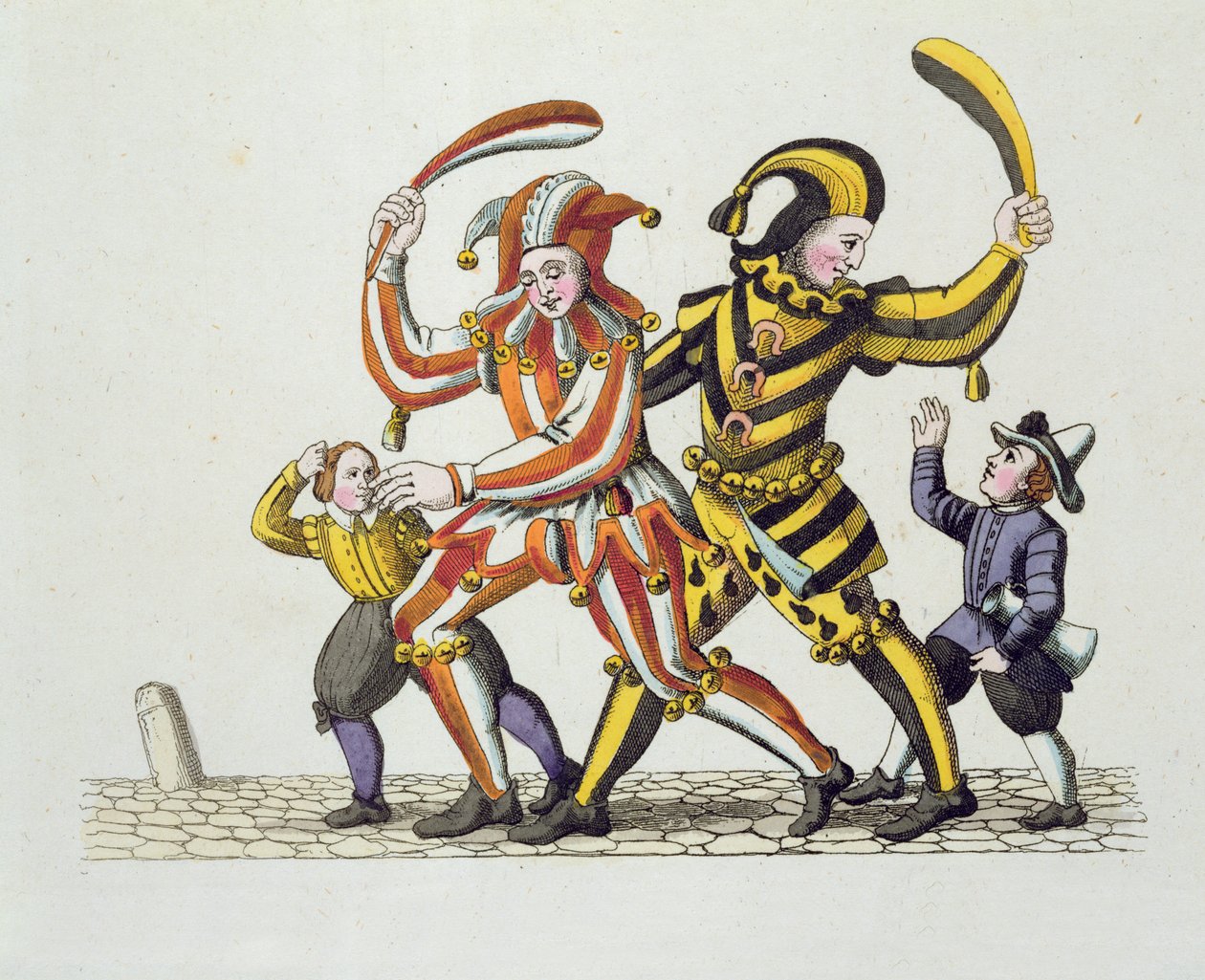1831年，纽伦堡古老的海关和游戏和歌曲实践中的两个与儿童一起玩耍的捣蛋鬼 作者 德国学校