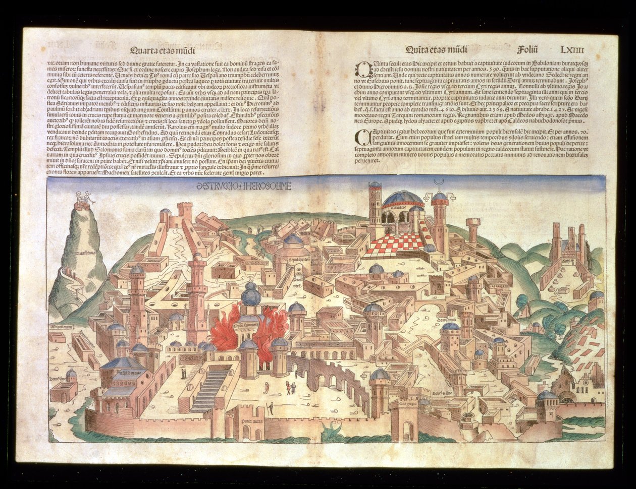 耶路撒冷市的看法，从纽伦堡纪事报由Hartmann Schedel（1440-1514）1493 作者 德国学校