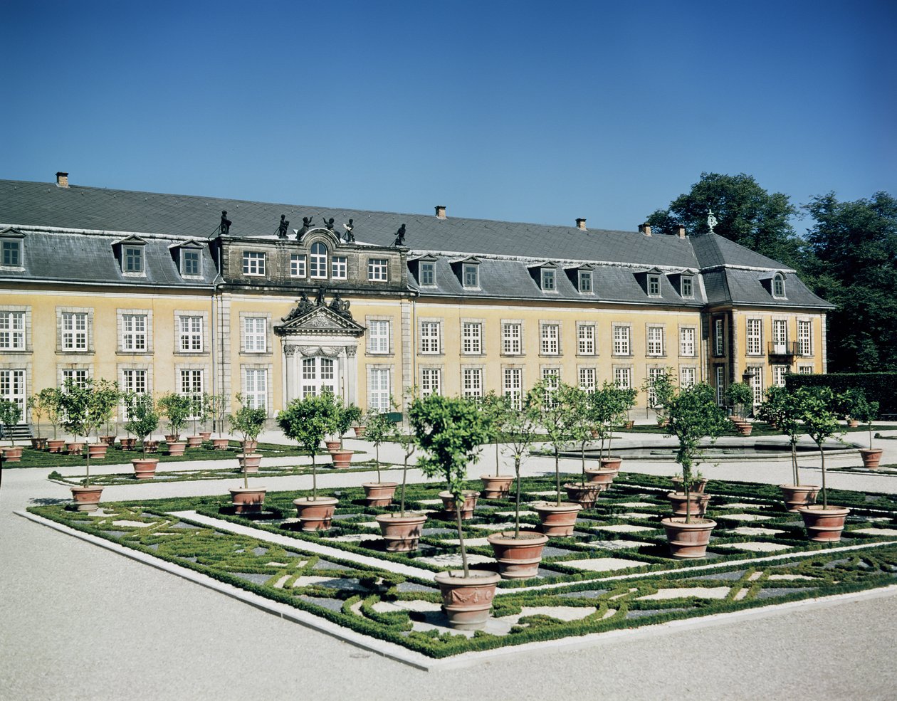 Herrenhausen的橘园的看法，被计划的1720-23 作者 德国学校