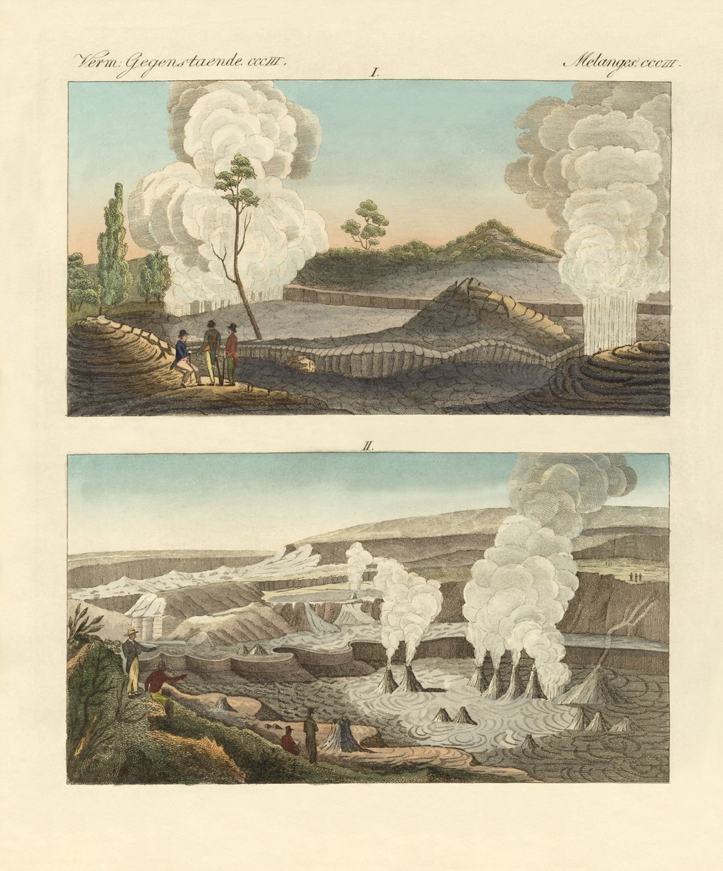 夏威夷岛上的火山（彩色雕刻） 作者 德国学校
