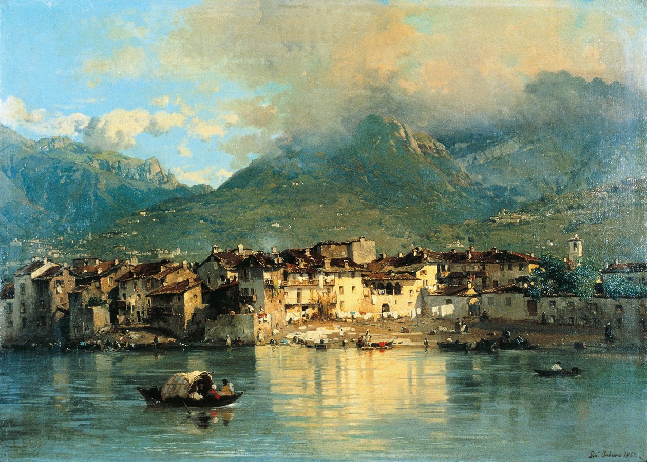 Pescarenico，杰罗拉莫·因杜诺 (Gerolamo Induno)，布面油画 作者 Gerolamo Induno