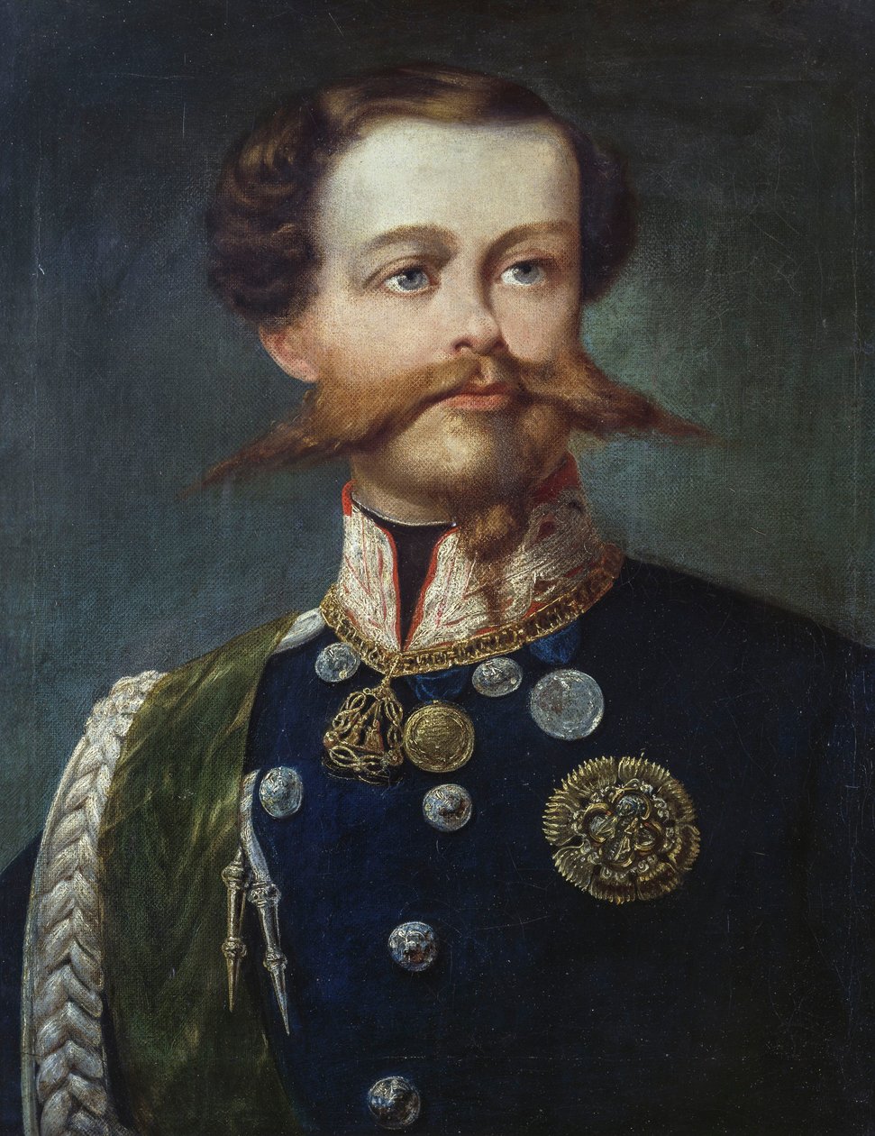 意大利国王维克多-伊曼纽尔二世（1820-1878 年）肖像，杰罗拉莫-因杜诺创作，布面油画 作者 Gerolamo Induno