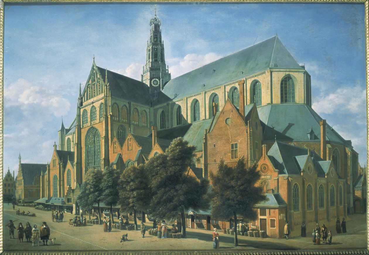 St. Bavokerk来自东南部 作者 格里特·阿德里亚恩斯·贝克海德