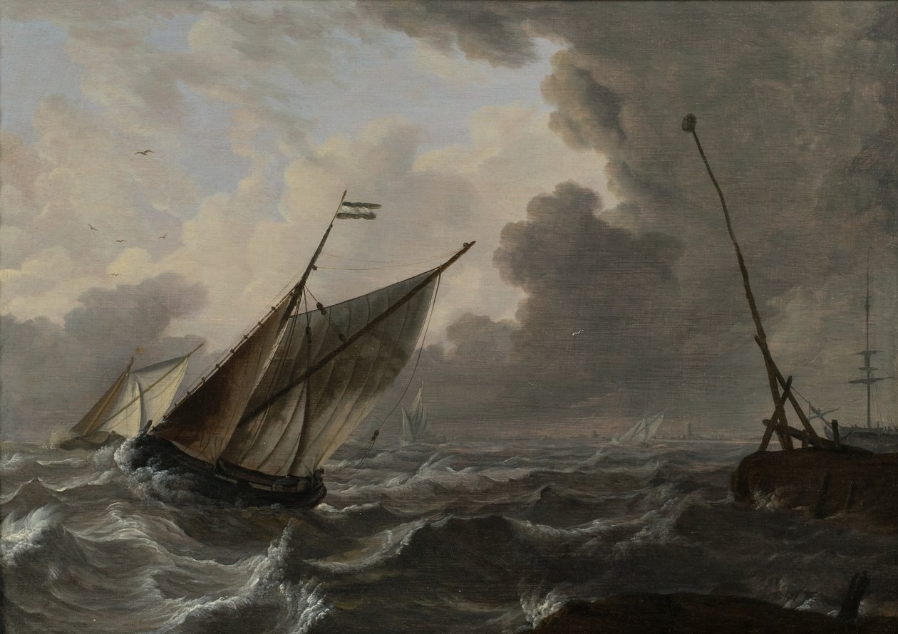 在波涛汹涌的大海中航行 作者 Gerrit (attr. to) Pompe