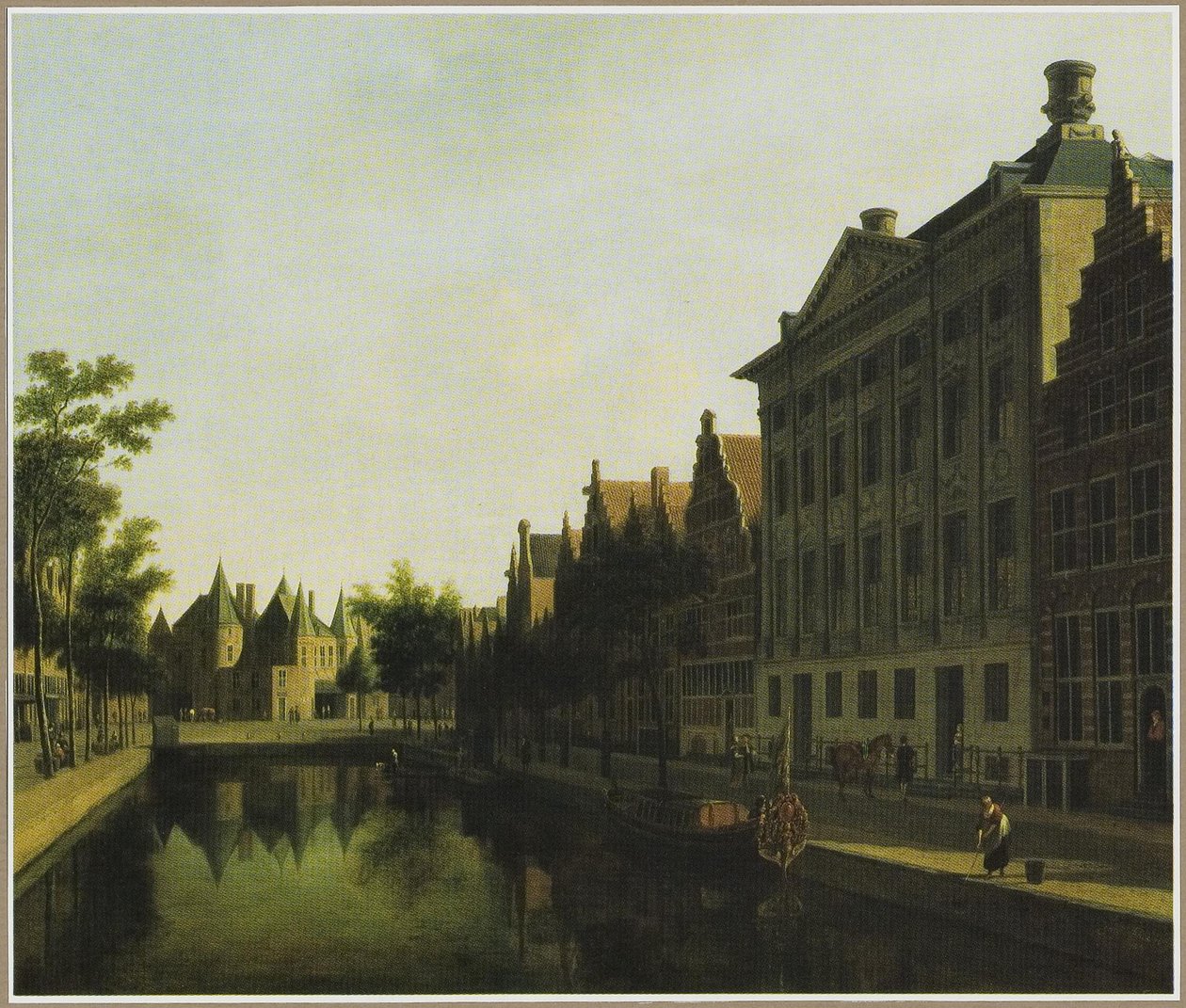 阿姆斯特丹 Kloveniersburgwal 与 Waag 和 Trippenhuis 的景观 作者 格里特·阿德里亚森佐·贝克海德