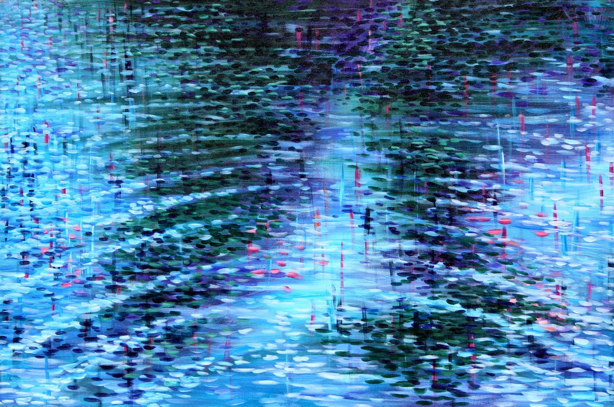 蓝色湖畔涟漪 作者 