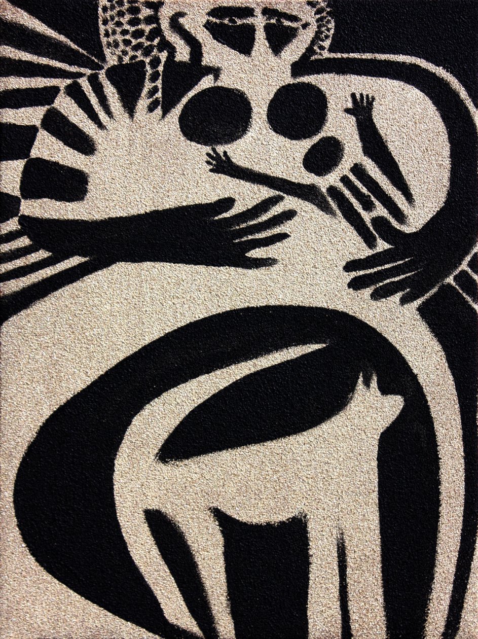 初生》，2014 年（沙和丙烯酸画布） 作者 
