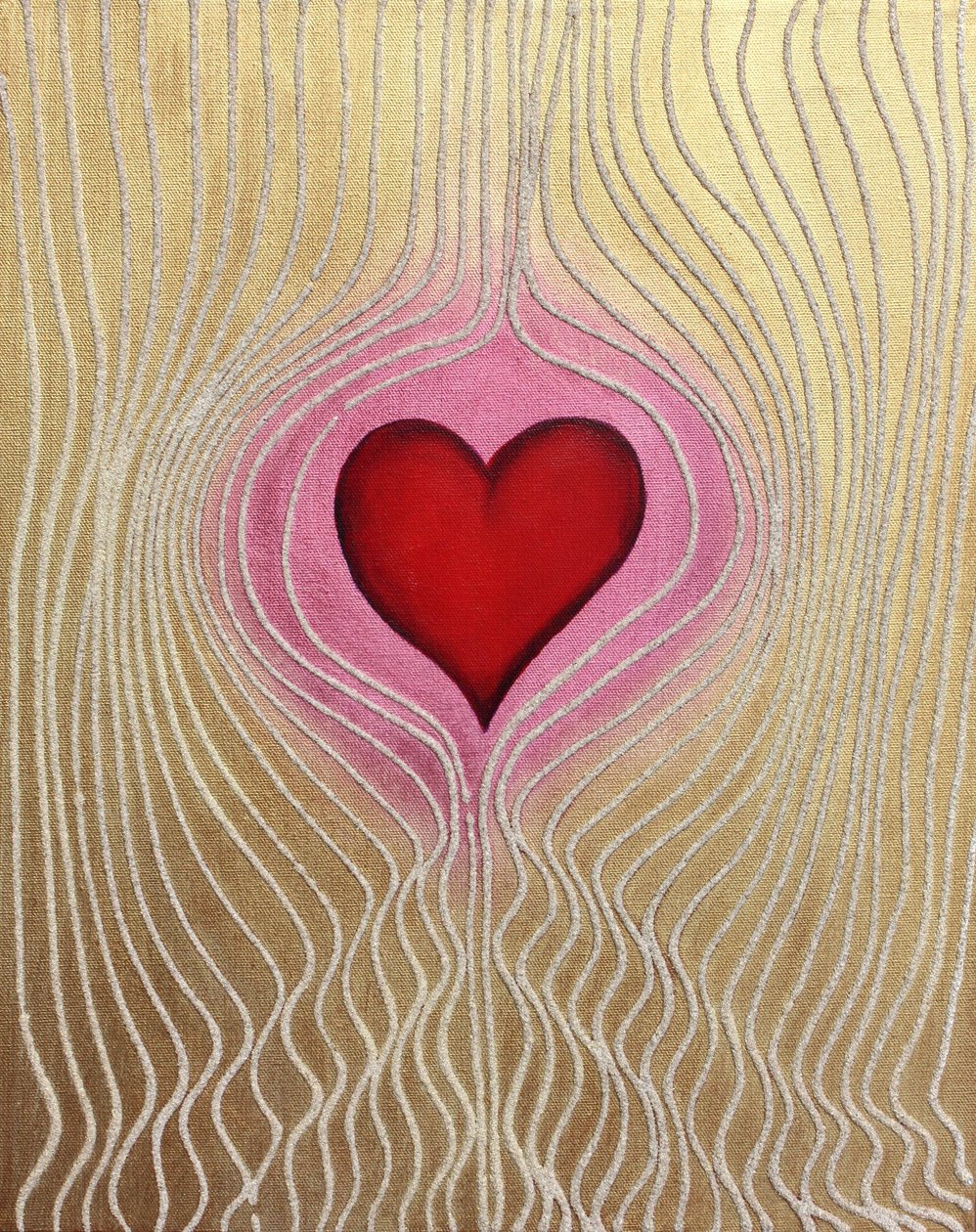 心流 3》，2011 年（沙和丙烯酸画布） 作者 