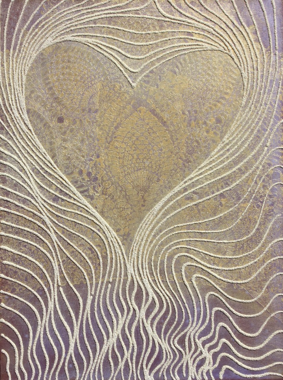 心流 9》，2011 年（沙和丙烯酸画布） 作者 