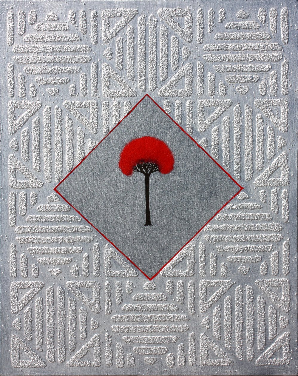 图标文物 23，2002 年（沙和丙烯酸画布） 作者 