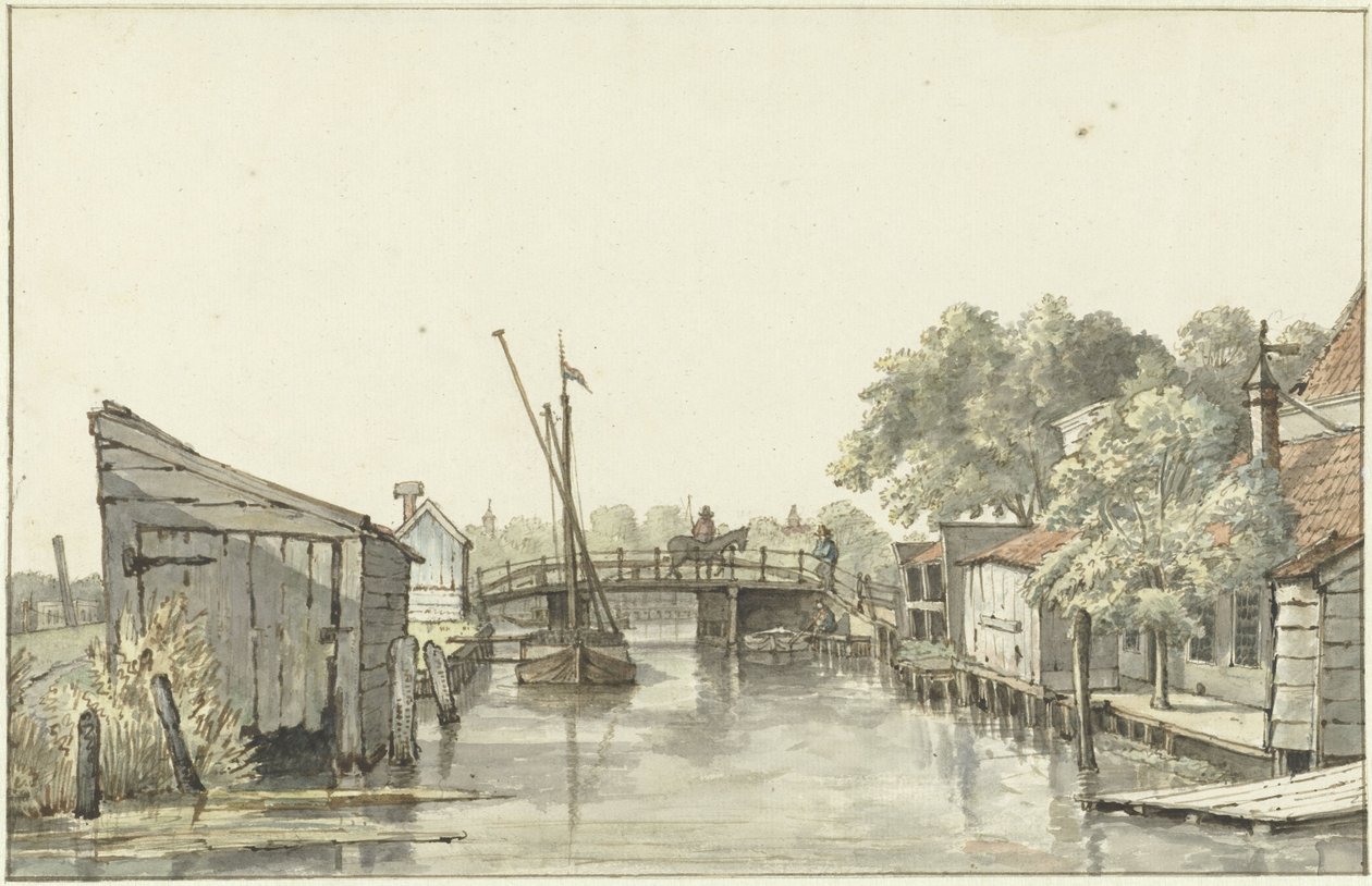 从 Schulpbrug 上的 Ringdijk 向阿姆斯特尔河乌特勒支一侧望去 作者 杰里特·兰伯茨