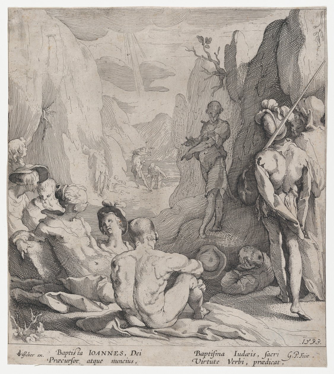 施洗者圣约翰传教，1593年。 作者 Gerrit Pietersz Sweelink