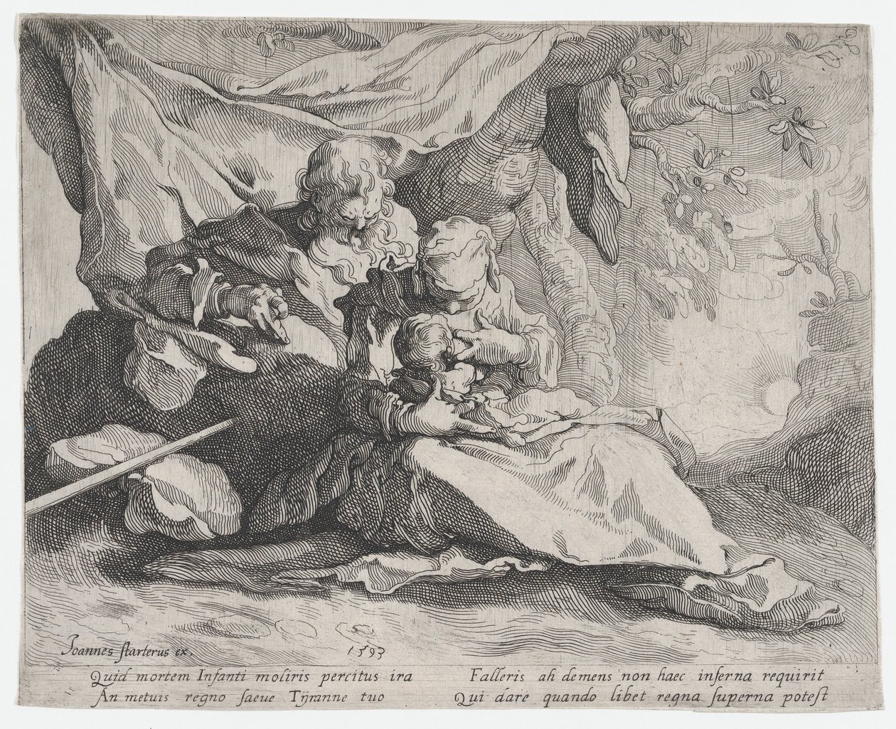 1593年，《逃往埃及的休息》。 作者 Gerrit Pietersz Sweelink