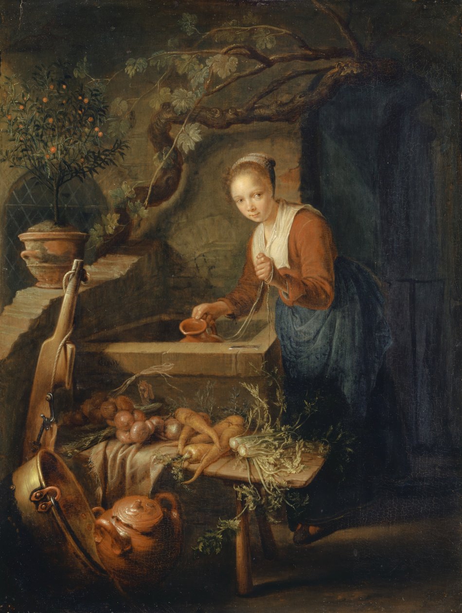 厨房女佣在井，c.1650 作者 葛瑞特窦