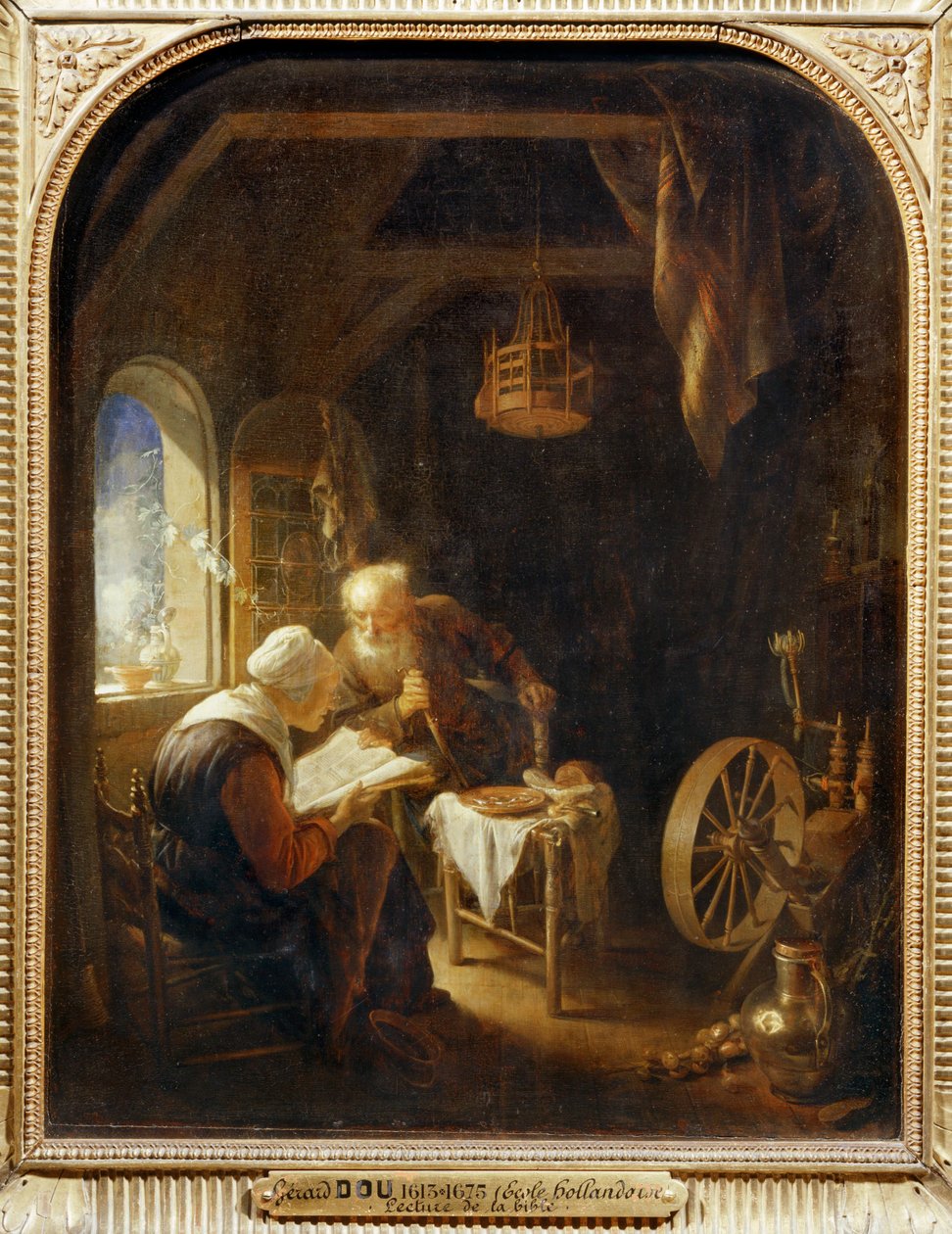 阅读圣经或安妮和托比亚斯... 作者 Gerrit 或 Gerard Dou