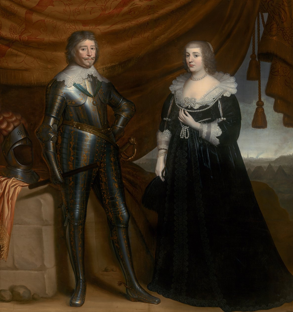 Solms-Braunfels的Frederik Hendrik和Amalia，约1637-8年 作者 格里特·范·洪特霍斯特