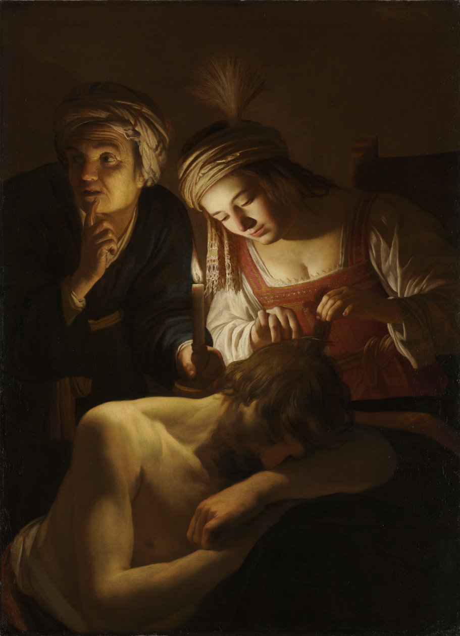 Samson和Delilah，c。 1616。 作者 格里特·范·洪特霍斯特