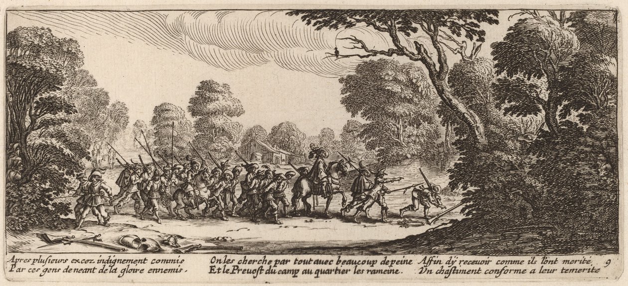 发现犯罪士兵 作者 Gerrit van Schagen 在 Jacques Callot 之后