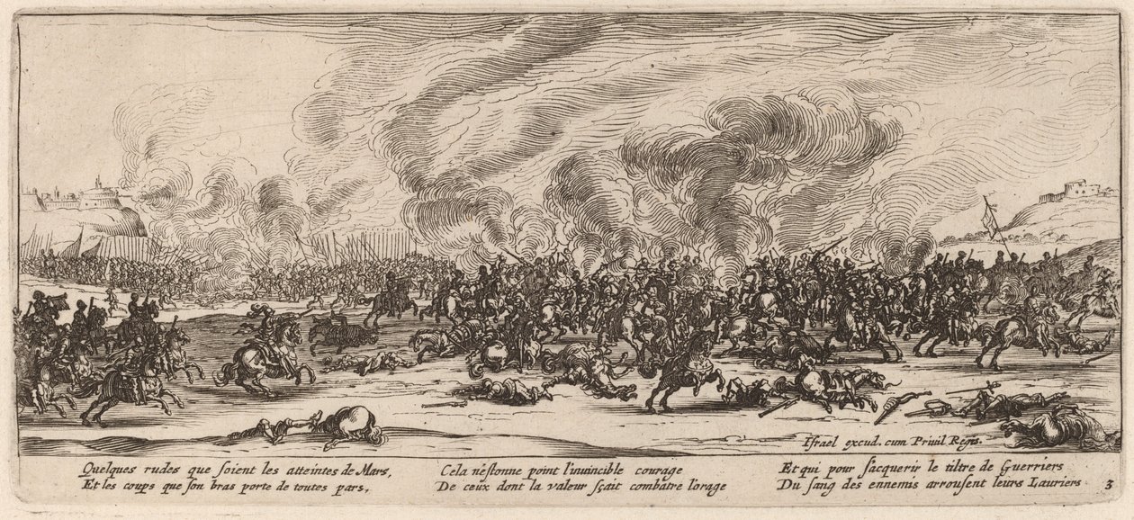 战斗 作者 Gerrit van Schagen 在 Jacques Callot 之后