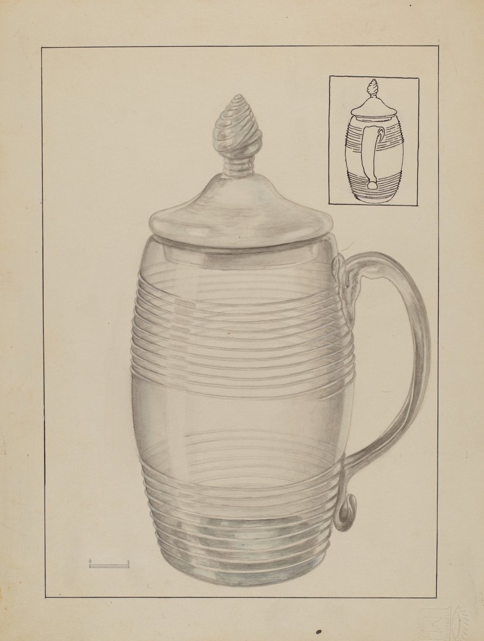 有盖水杯，约1936年。 作者 格特鲁德·伦伯格