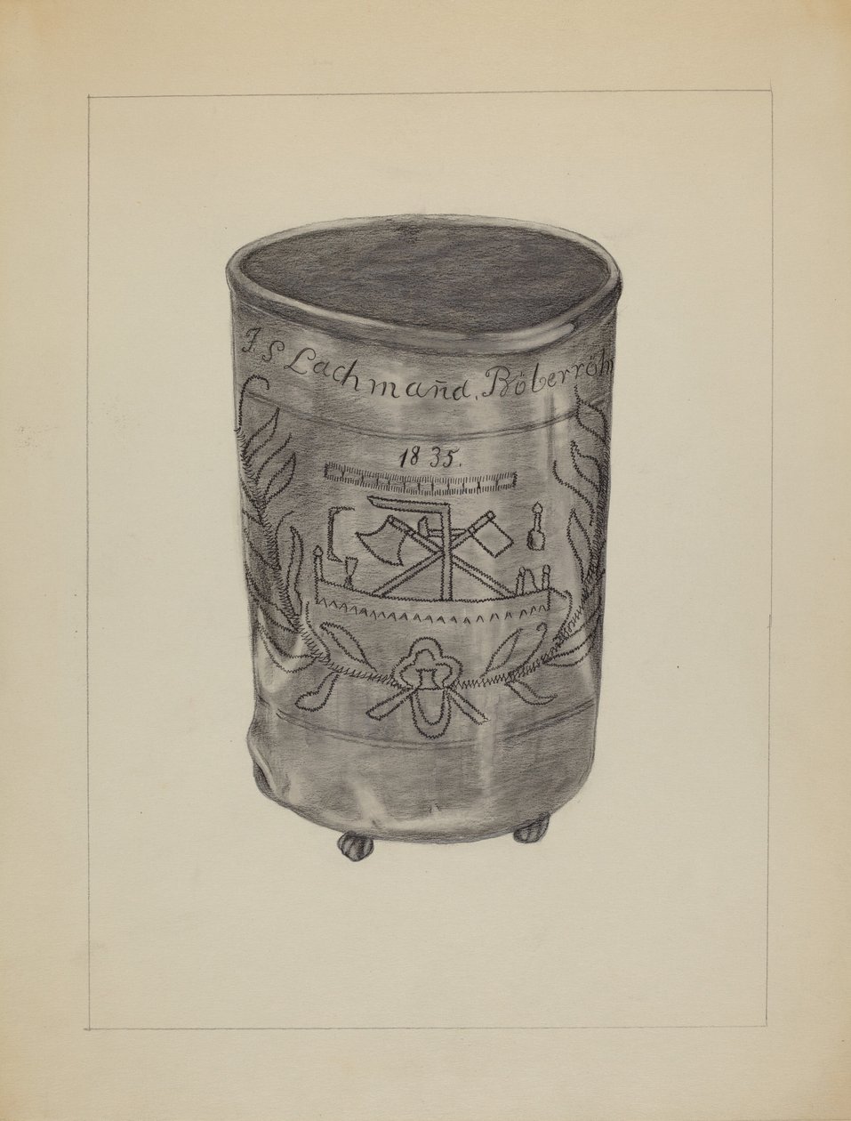 紫铜烧杯，约1936年。 作者 格特鲁德·伦伯格