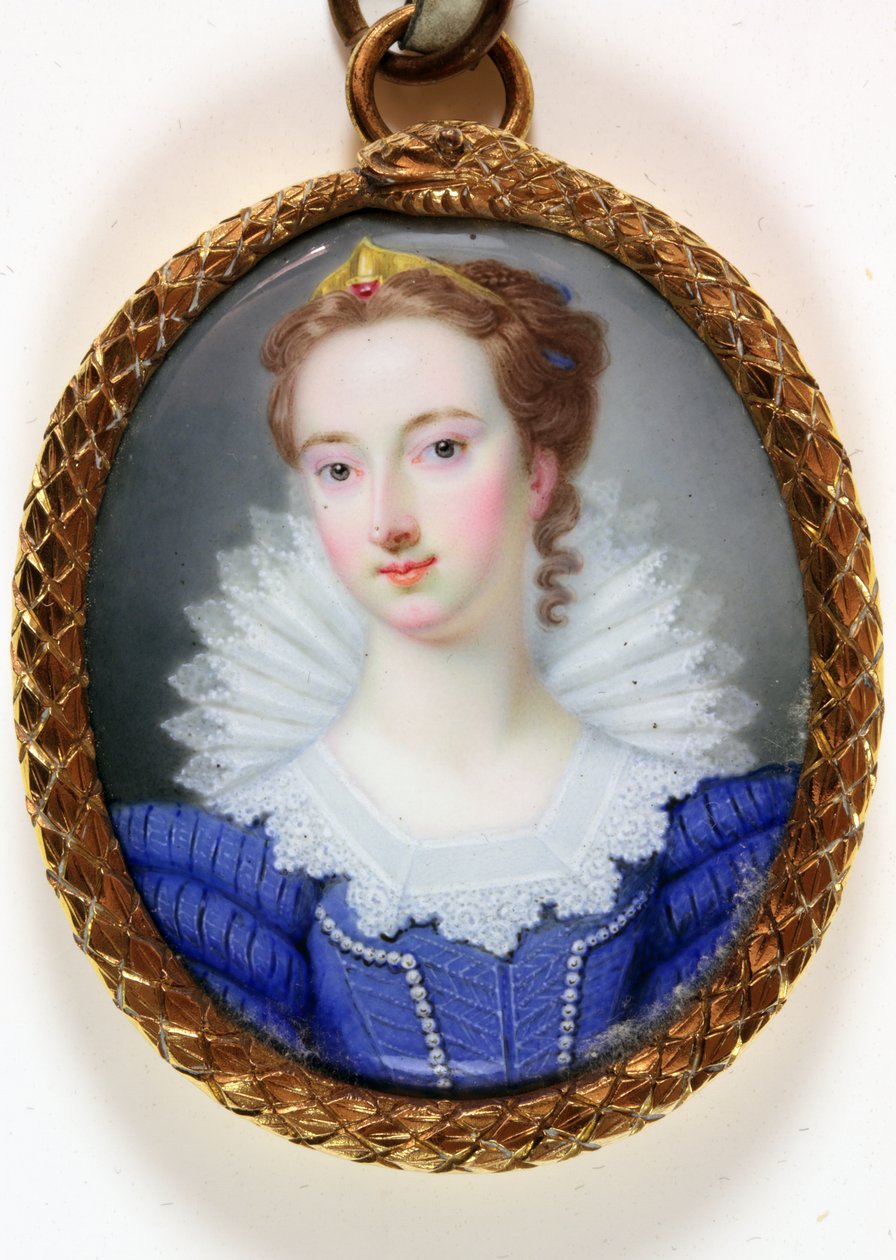 一位名叫伊丽莎白-罗宾逊的女士，蒙塔古夫人（珐琅）。 作者 Gervase（attr.to）斯潘塞