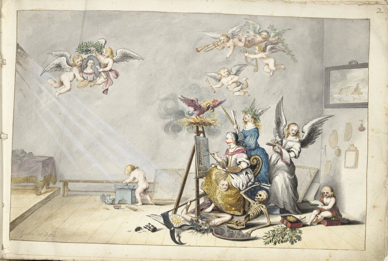 绘画战胜死亡 作者 Gesina ter Borch（艺术家签名）